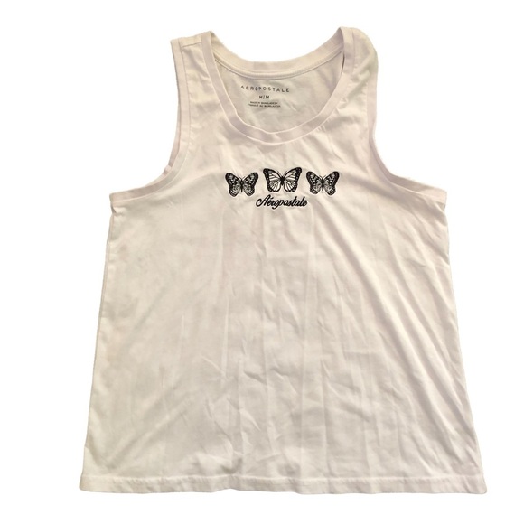 AEROPOSTALES Butterfly white tank top - Picture 5 of 7